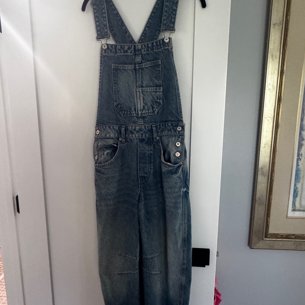 We The Free Blue Denim Overalls